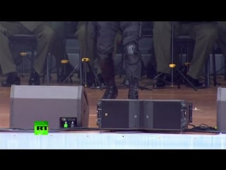 Groovy spetsnaz russian swat robot dance at military expo