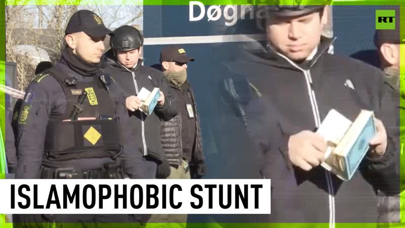 Far right danish politician burns koran outside mosque