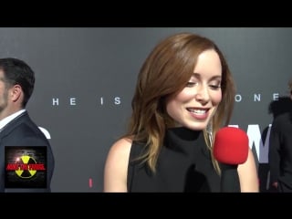 Hannah emily anderson talks jigsaw at the world premiere!