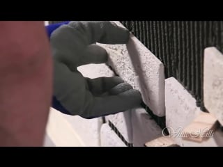 Монтаж искусственного камня white hills внутри помещений