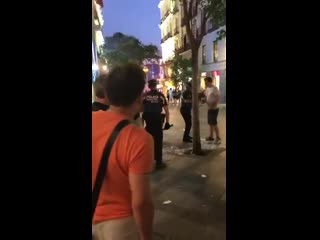 Police in madrid have just come into a bar and just battered about 50 spurs fans for no re