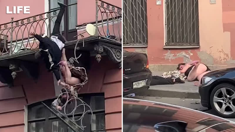 Свалились с балкона во время драки