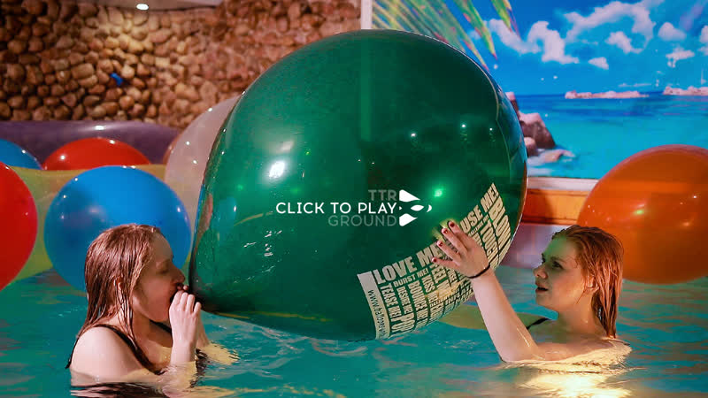 [mariette &amp; stephanie] blowing belbal 24'' to pop in the pool (trailer)