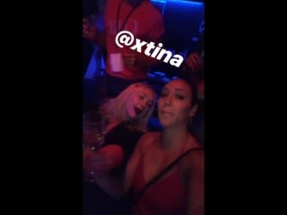 Christina aguilera and melissa gorga celebrating together at the opening ceremony after party