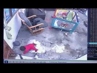 Cat saves toddler from falling down stairs