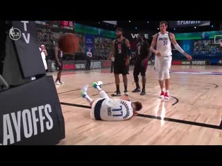 Marcus morris was given a flagrant 2 and was ejected for this foul on luka doncic