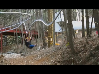 This roller coaster zipline looks insane