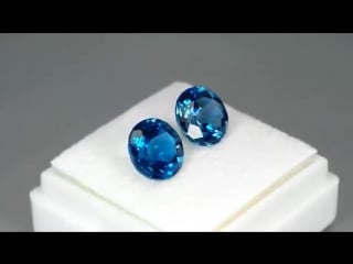 5 07кт gorgeous 8mm round cut london blue topaz pair