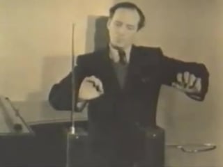 Leon theremin playing his own instrument