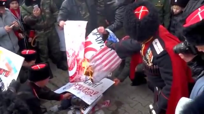 ✔ особое мнение кубанские казаки сожгли чучела эрдогана и обамы