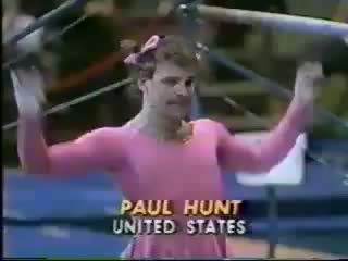 1981 nadia tour gymnastics paul hunt comedy uneven bars