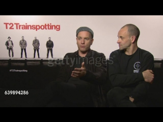 Actors ewen mcgregor and jonny lee miller on t2 trainspotting