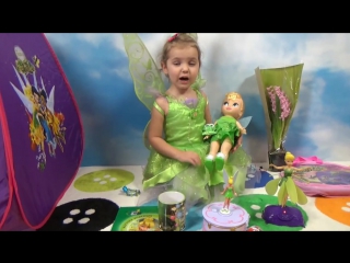 Катя фея динь динь открывает много игрушек в палатке disney fairies tinker bell a lot of toys