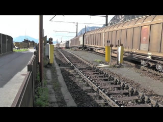 Filmen in villach rangierbahnhof hautnah mit zuge in beim verschub beim abtrucken der einzelnen wa