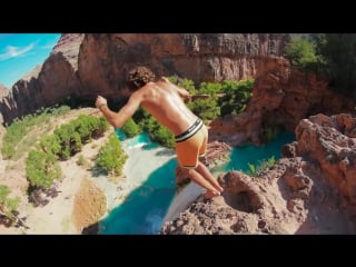 Wild cliff diving