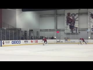 Holtby doing suicides, getting ready for when he inevitably skated