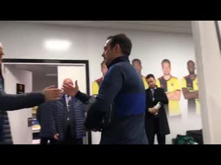 Frank lampard and his chelsea team have arrived at vicarage road watche