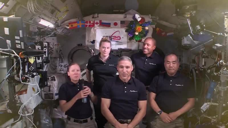 Astronauts mike hopkins, victor glover, shannon walker, kate rubins, soichi noguchi