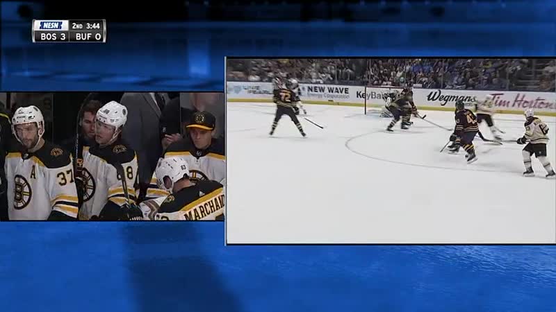 David pastrnak#88 (1),assistdavid krejci#46 (1),brad marchand#63 (3) boston bruins buffalo sabres 05 10 2018