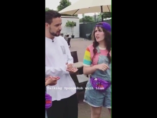 Liam payne’s favorite backstage talk spongebobsquarepants at nickslimefest in chicago