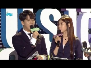 [10 09 2016] mc kim min jae, kim sae ron & baro (b1a4) @ music core