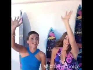 Kendall vertes and kalani hilliker dancing to "nae nae" at tca 2015