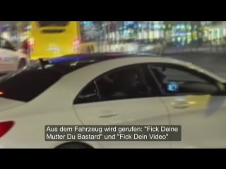 Aggressive raser auf dem kudamm schreien aus dem auto fick deine mutter du bastard