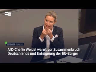 Afd chefin weidel warnt vor zusammenbruch deutschlands und enteignung der eu bürger