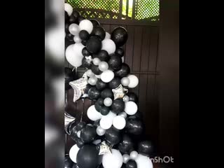 Стильные чорно белые шары на первый день рождения 🎈 🖤