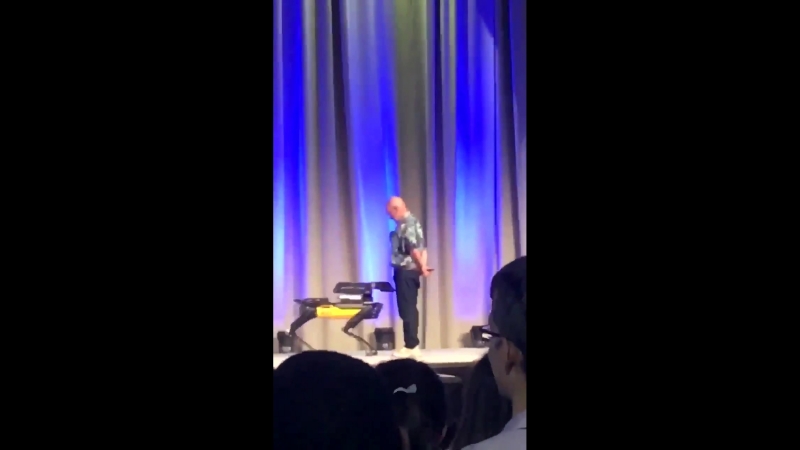 Bostondynamics spotmini robot at the congress of future scientists and technologists