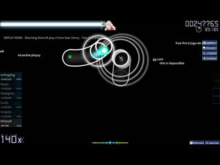 Shist plays touhou (cysmix feat emmy) tear rain [hard] | a | 957x | osu!