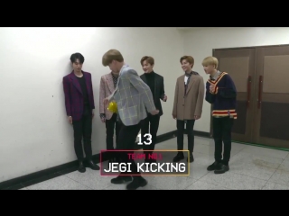 Jegi kicking experts from our ncts soccer players jungwoo and yuta! 人ω ️