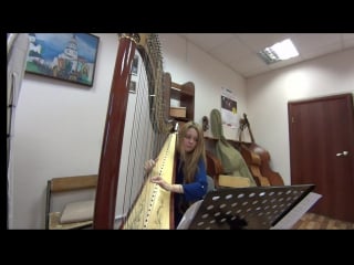 Celine dion my heart will go on titanic james horner harp cover (кавер на арфе)