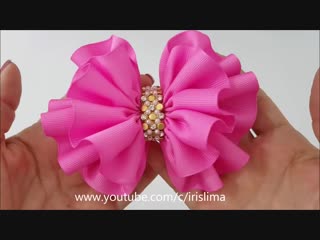 Laço de fita de gorgurão 🎀 laço simples franzido duplo 🎀 diy 🎀 pap 🎀 tutoriall
