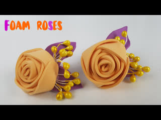 Beautiful and easy to make foamiran rose from 2 stripes, hair accessories [simply]