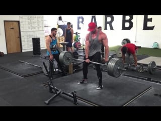 405lb single arm deadlift for reps bradley martyn 500lb next!