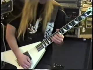 Roope latvala, alexi laiho and marco hietala guitar clinic in lahti, may 2002