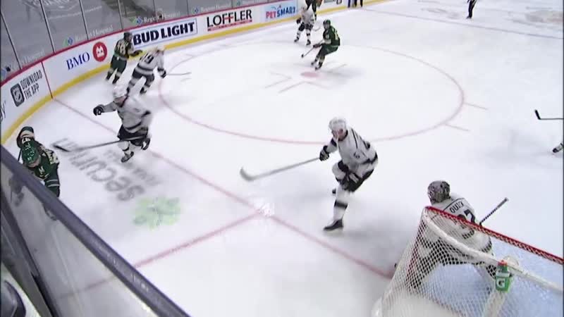 Kirill kaprizov scores wraparound while getting hauled down by drew doughty