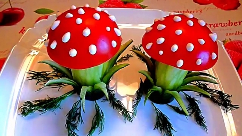 Красивая закуска "мухоморы"