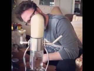 Seth rogen smokes from amazing gravity bong