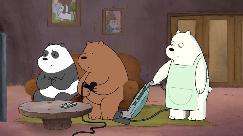 "we bare bears" bear cleaning | медвежья уборка