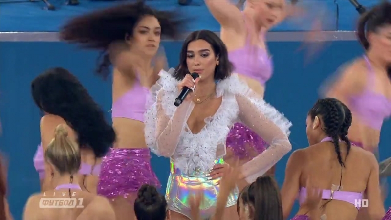Dua lipa perform live at the uefa champions league final opening ceremony presented by pepsi