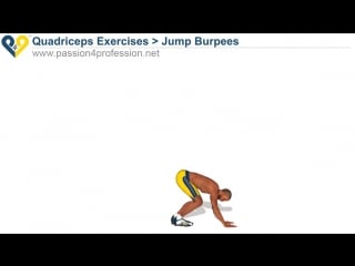 Jump burpees (quads exercises)