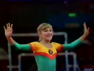 Exh 1981 ussr gymnastics display elena davidova fx