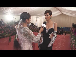 Bella hadid on her jewel encrusted met gala dress met gala 2019 with liza kosh