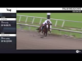 Tiz the law outside, 59 75, and adriatic holiday, 101 00, worked 5 furlongs at palm meadows on may 24th, 2020