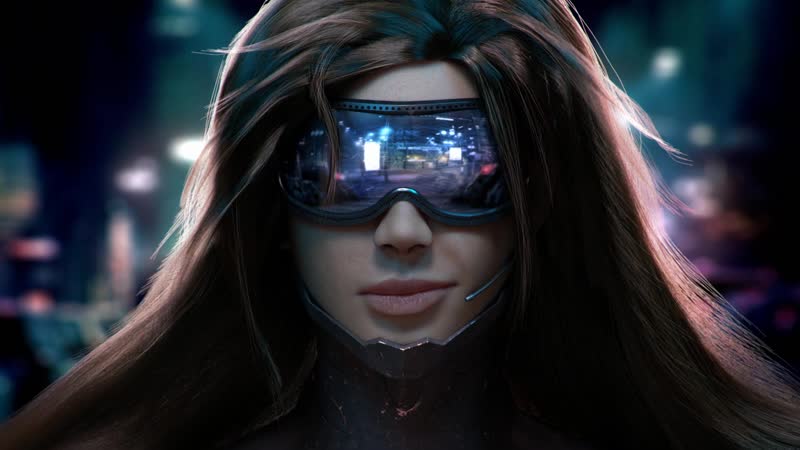 Футуристическая девушка в очках / futuristic girl with glasses