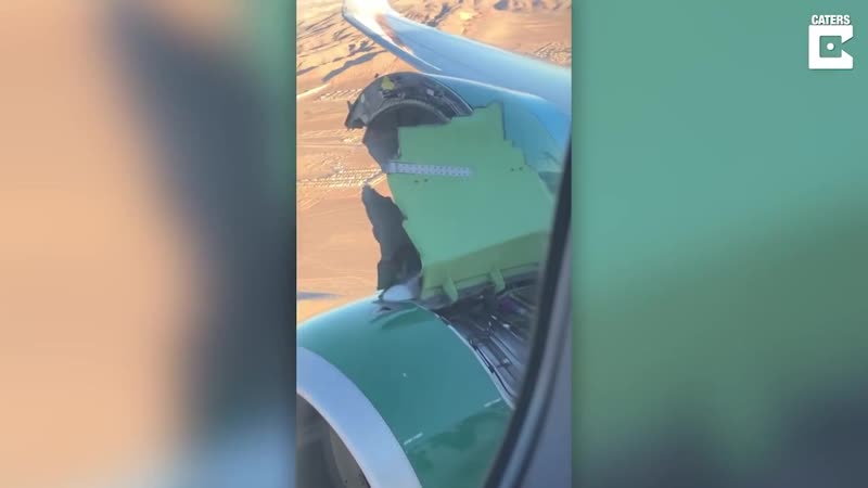 У лайнера airbus 320 авиакомпании frontier airlines разрушилась обшиа двигателя