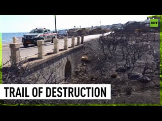 Devastating aftermath of rhodes wildfires