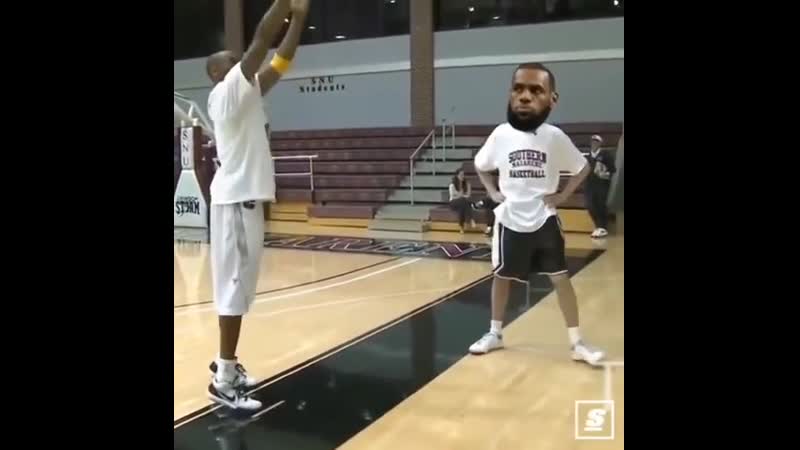 Коби брайант отрабатывает штрафные броски с леброном